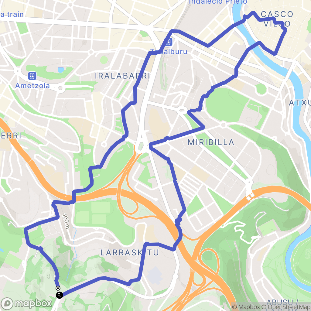 : carte du parcours de randonnée - Spain