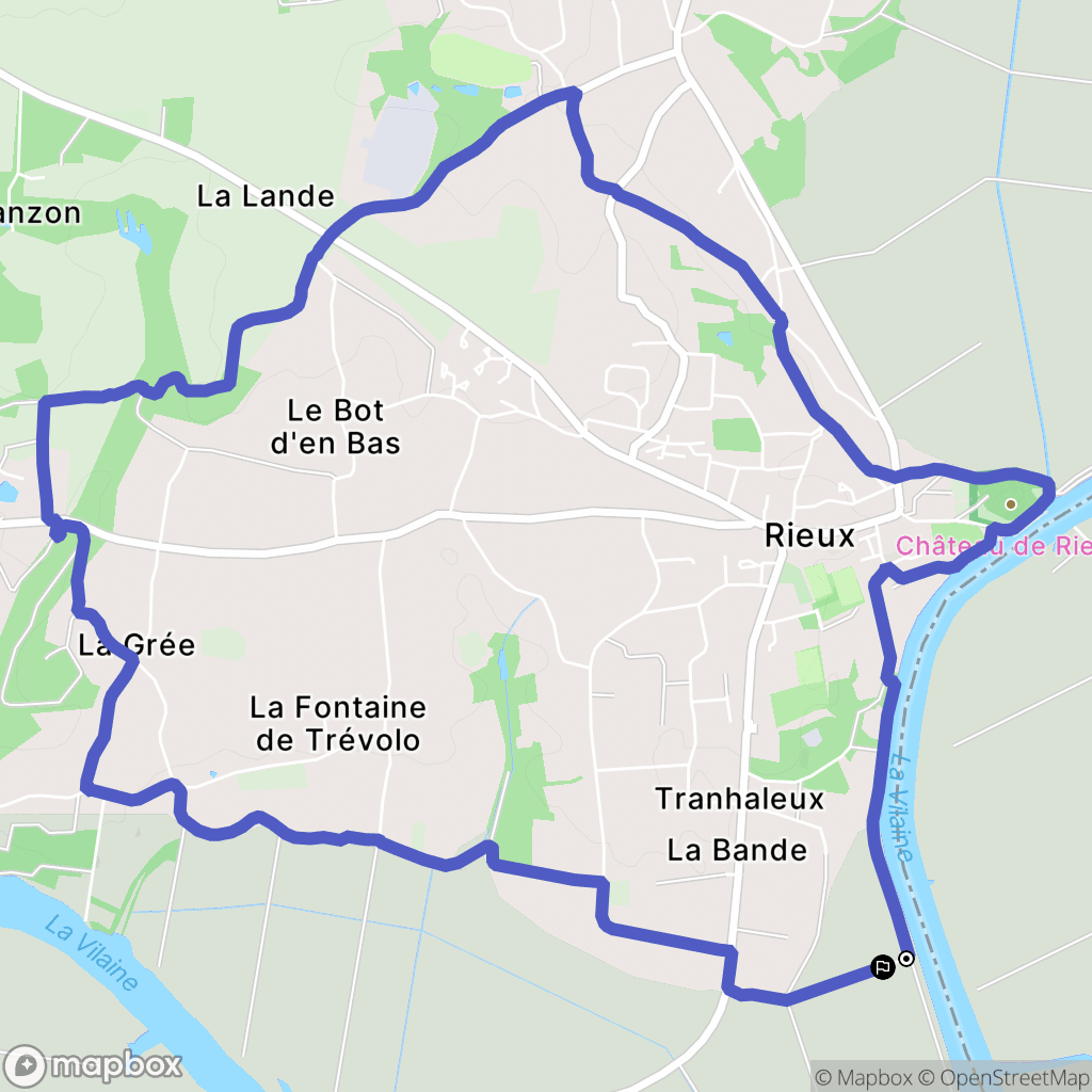 Rieux : carte du parcours de randonnée - France