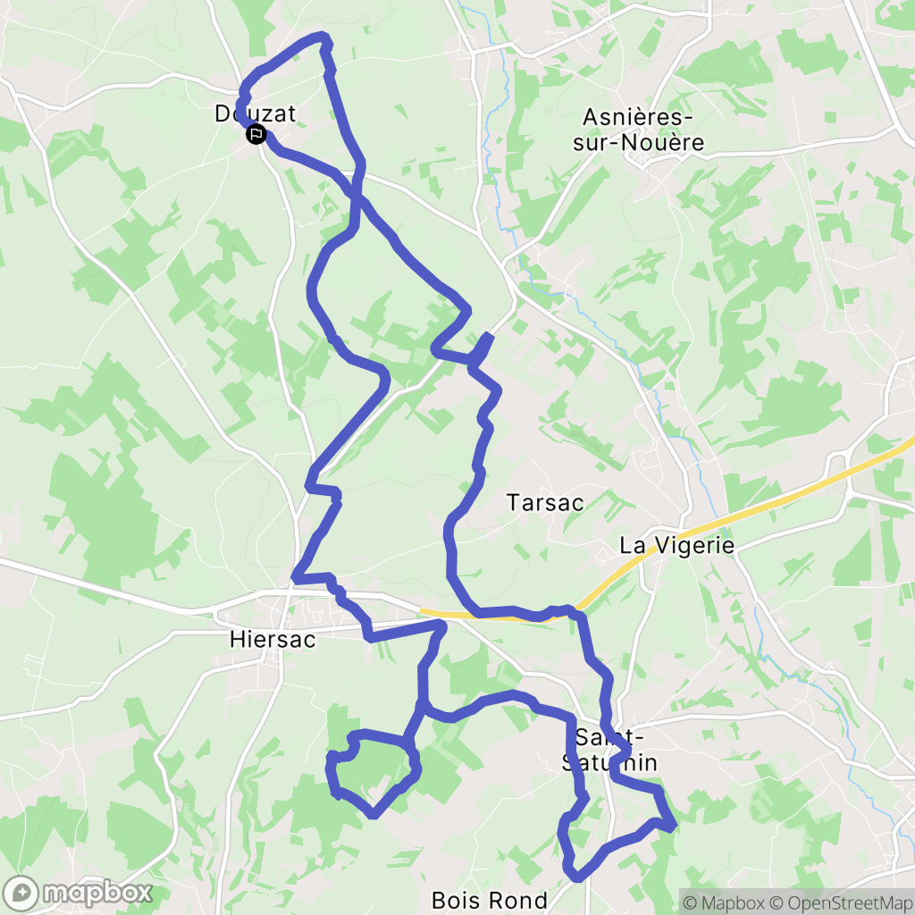 Douzat : carte du parcours de randonnée - France