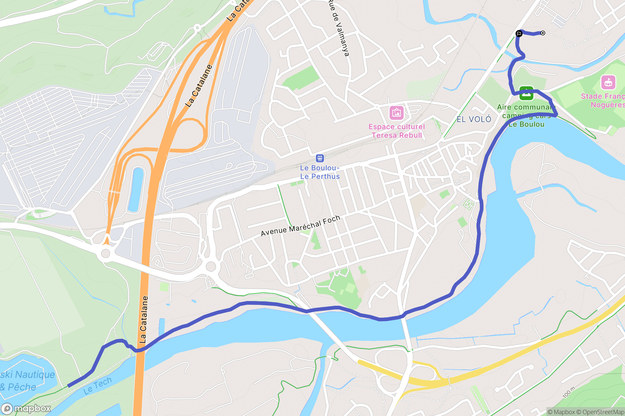 Le Boulou : carte du parcours de randonnée - France