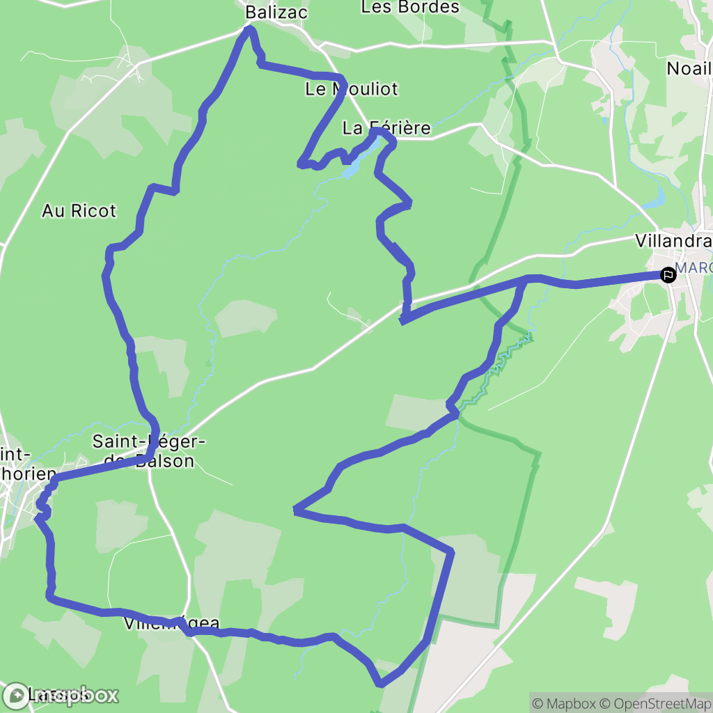 Villandraut : carte du parcours de randonnée - France