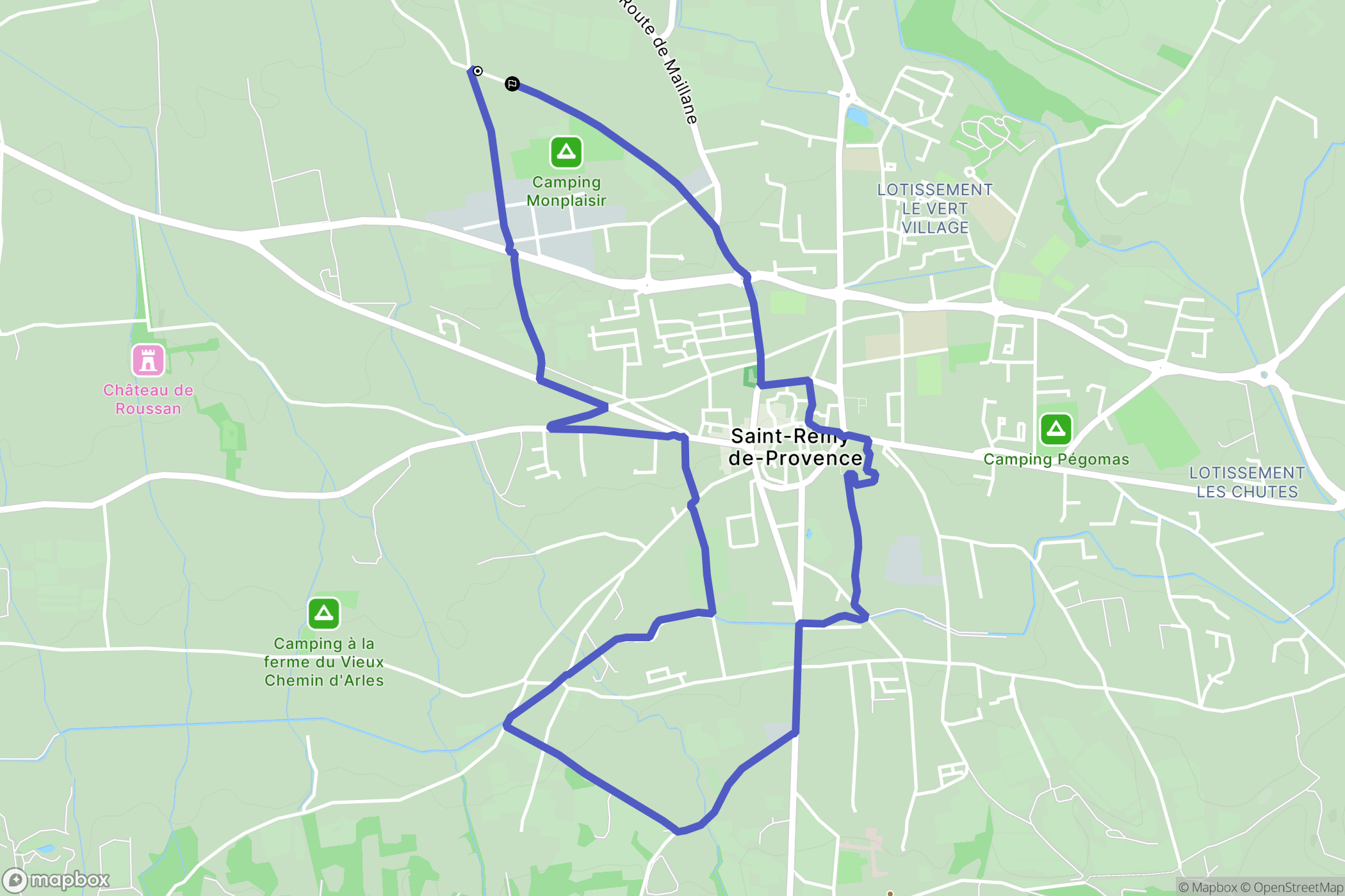 Saint-Rémy-de-Provence : carte du parcours de randonnée - France