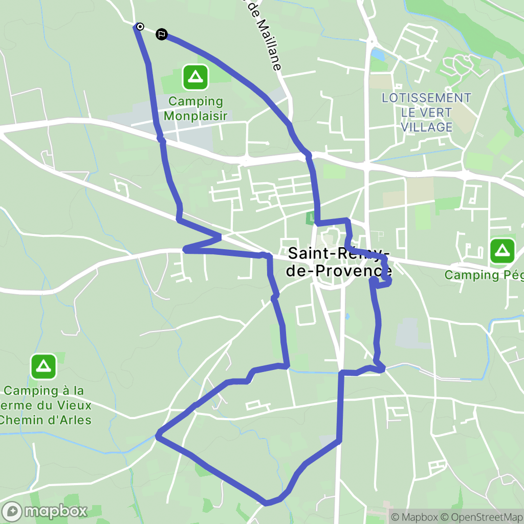 Saint-Rémy-de-Provence : carte du parcours de randonnée - France
