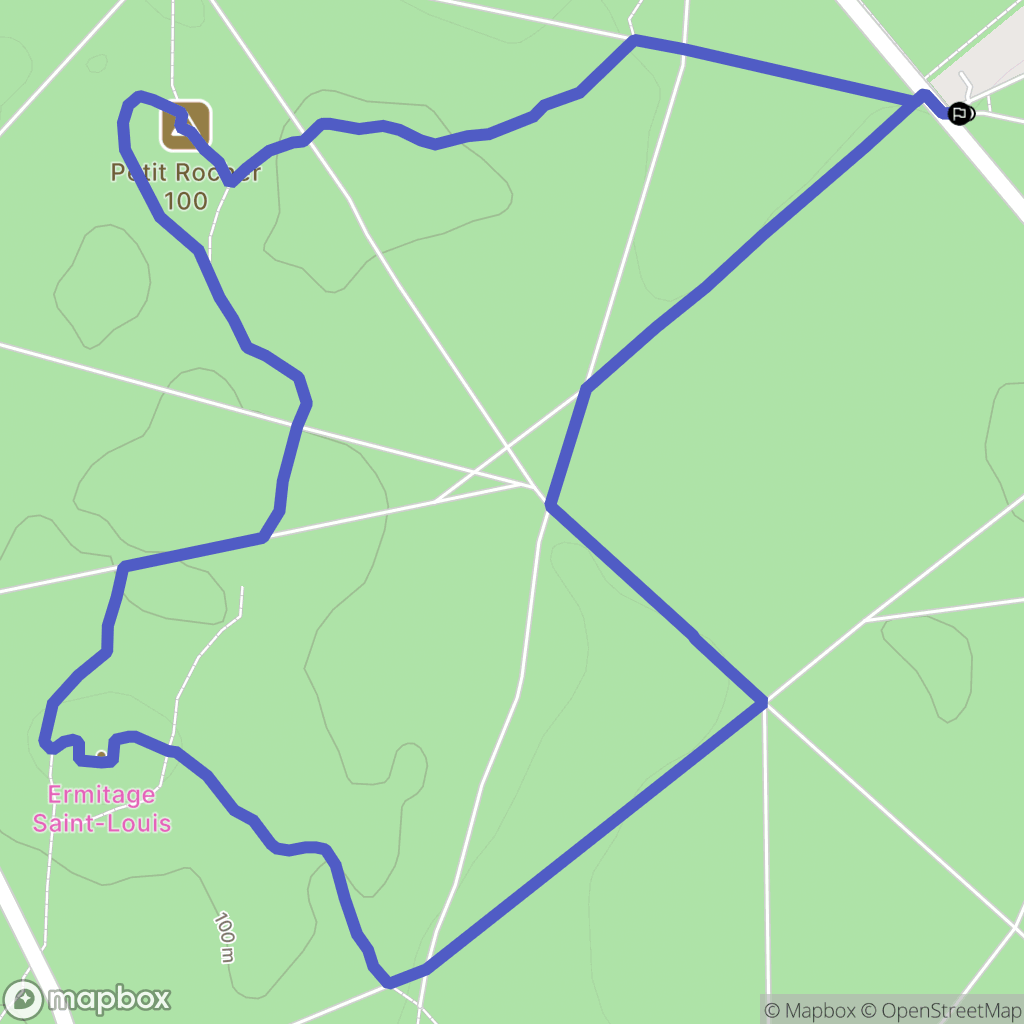 Fontainebleau : carte du parcours de randonnée - France