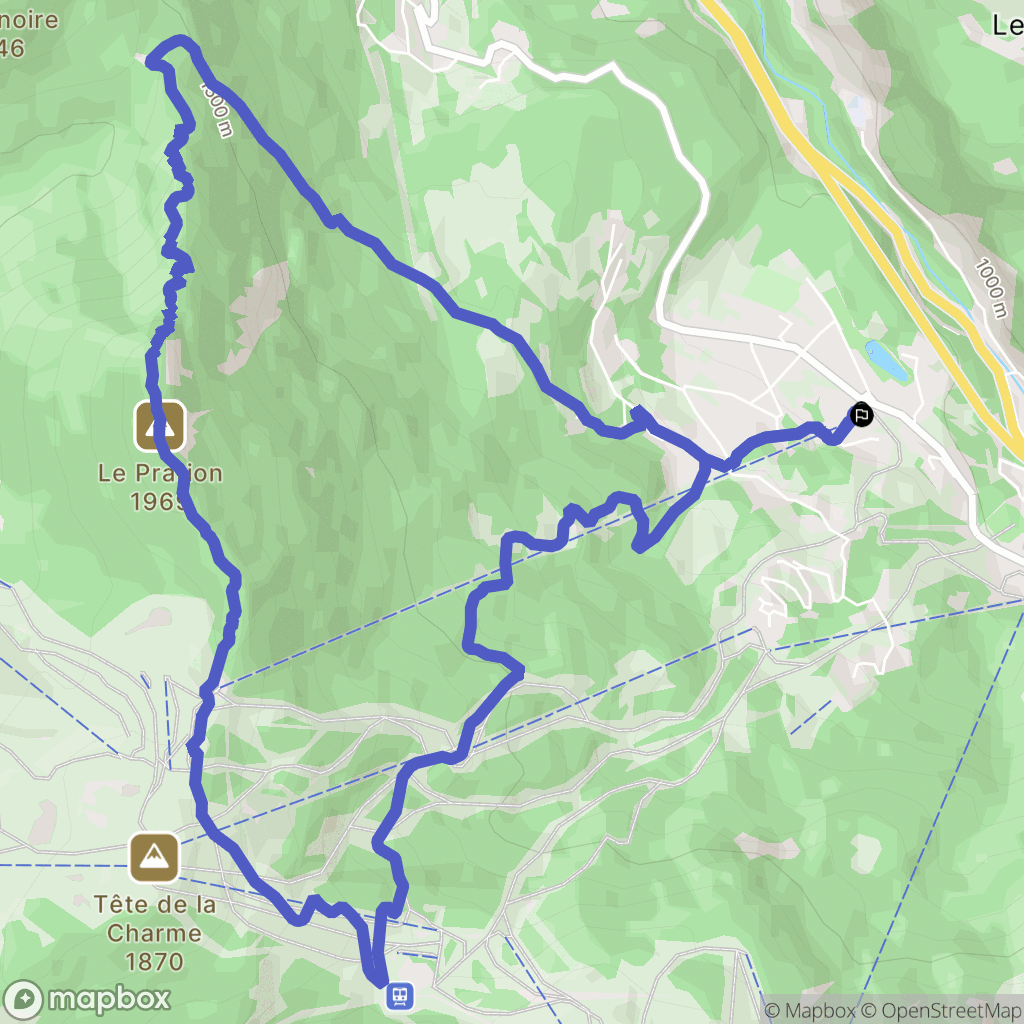 Les Houches : carte du parcours de randonnée - France