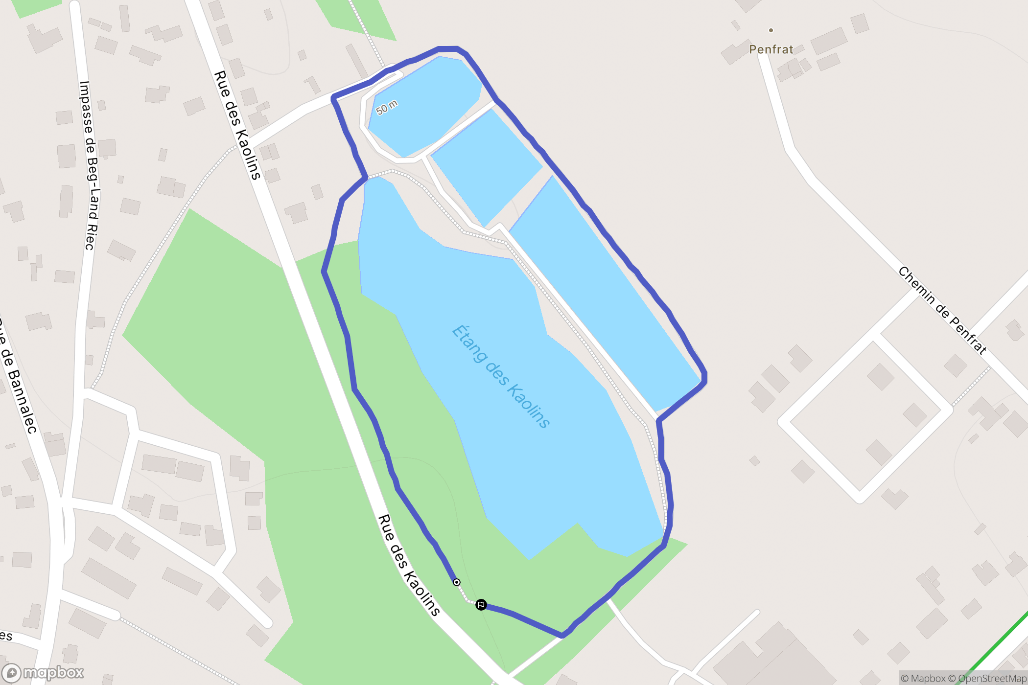 Riec-sur-Bélon : carte du parcours de randonnée - France