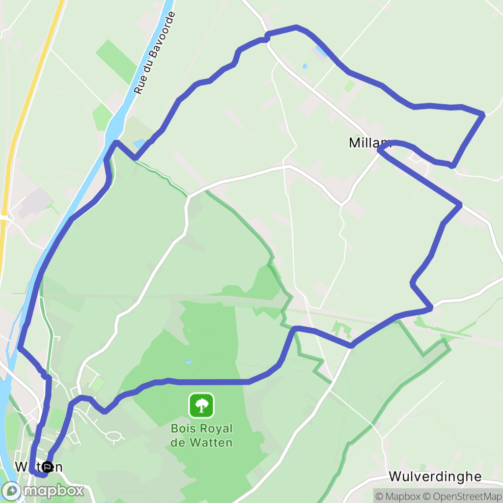 Watten : carte du parcours de randonnée - France