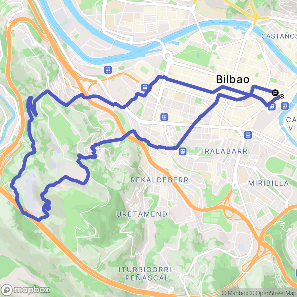 Bilbao : carte du parcours de randonnée - Spain