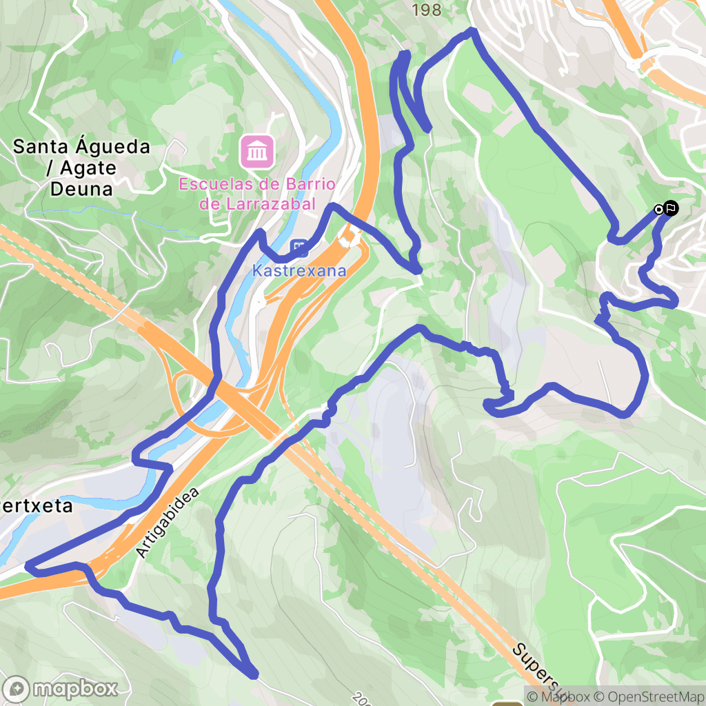 Bilbao : carte du parcours de randonnée - Spain