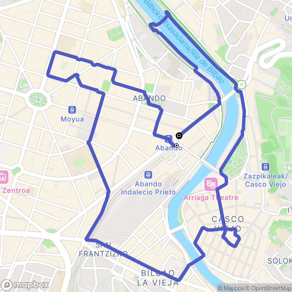 Bilbao : carte du parcours de randonnée - Spain