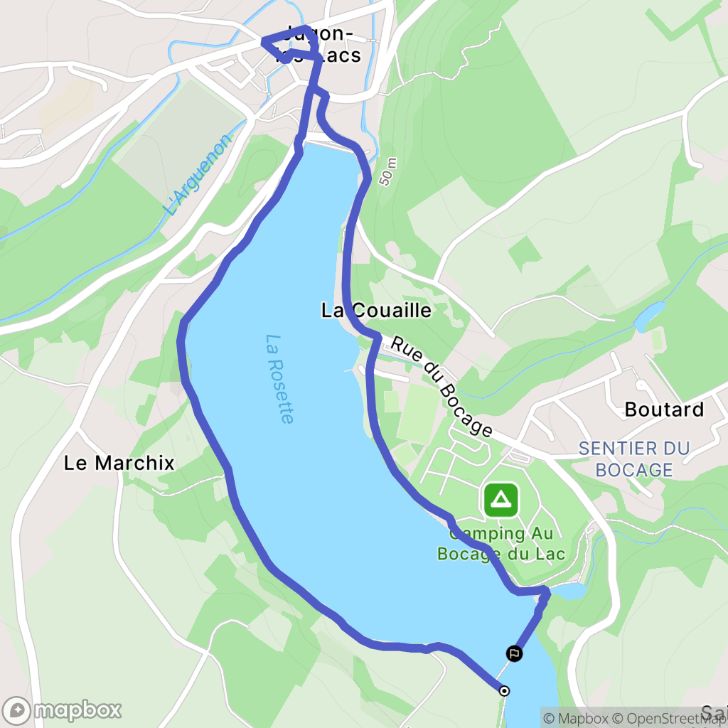 Jugon-les-Lacs : carte du parcours de randonnée - France