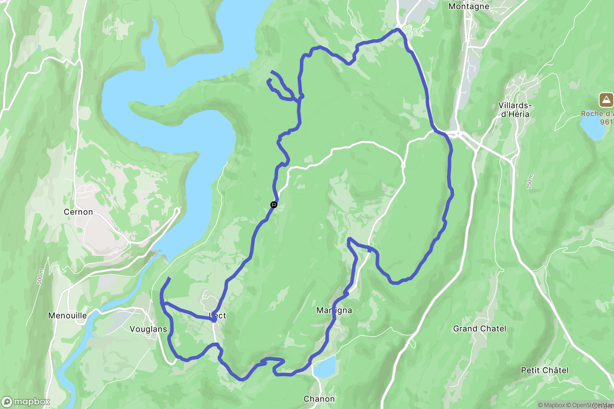 Lect : carte du parcours de randonnée - France
