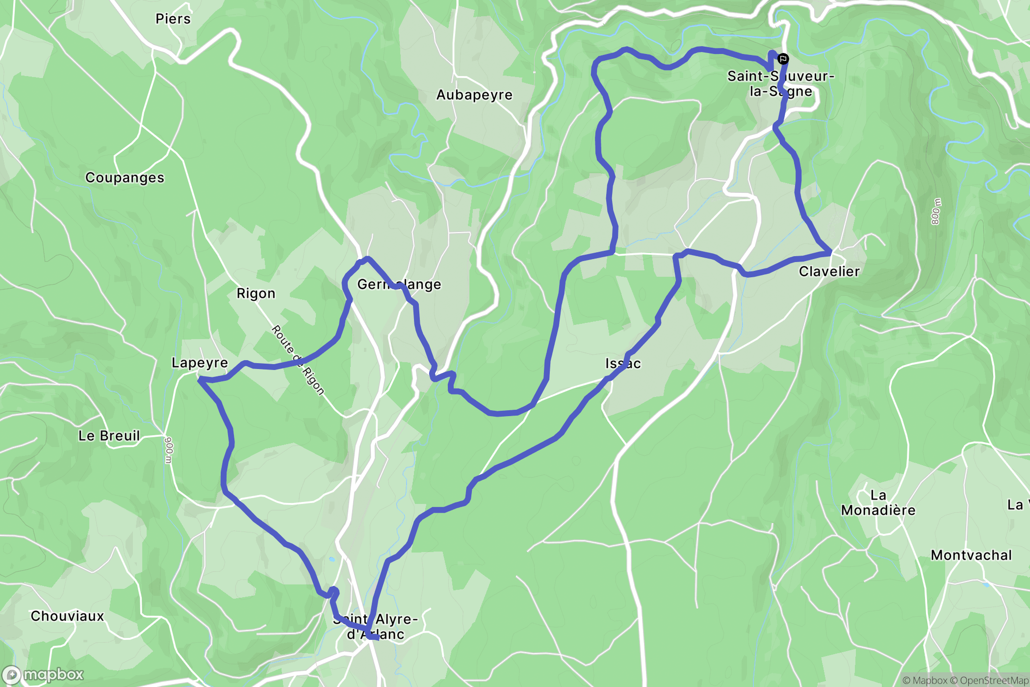 Saint-Sauveur-la-Sagne : carte du parcours de randonnée - France