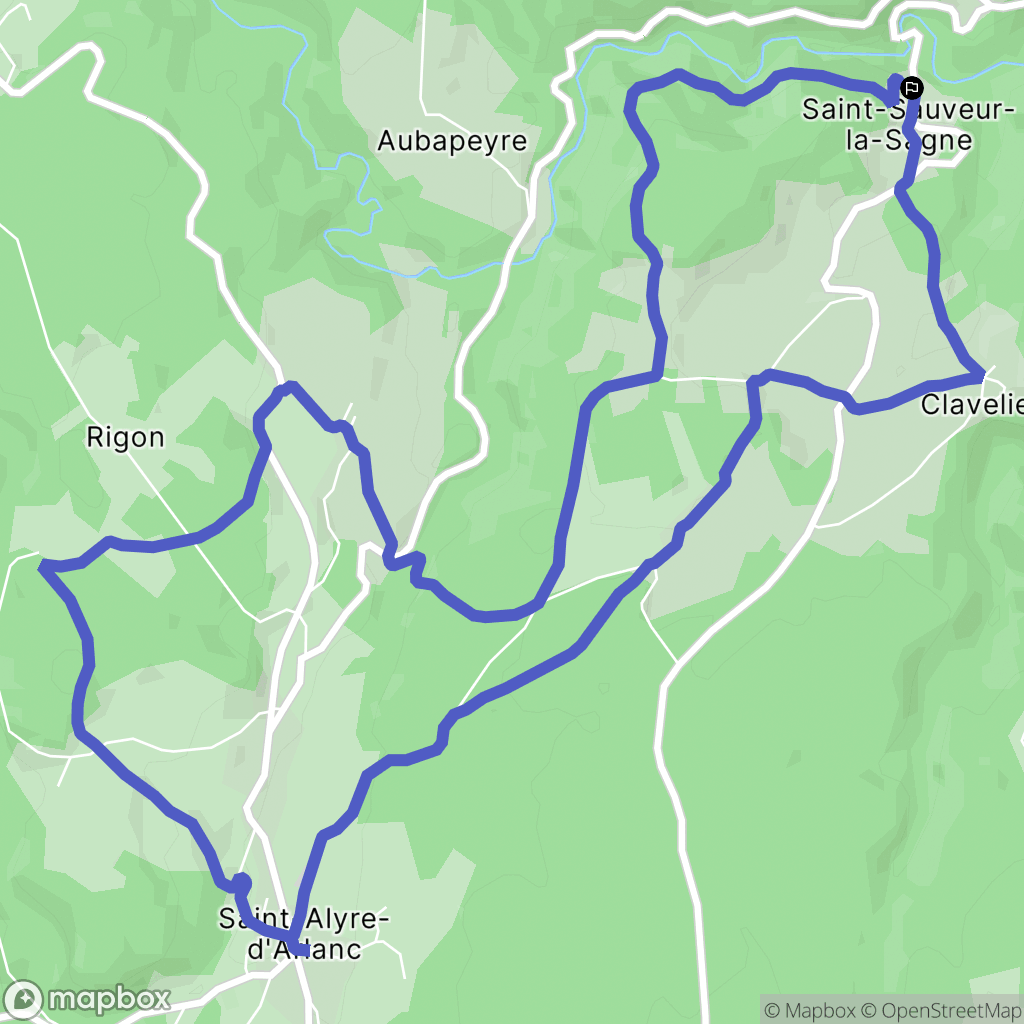 Saint-Sauveur-la-Sagne : carte du parcours de randonnée - France