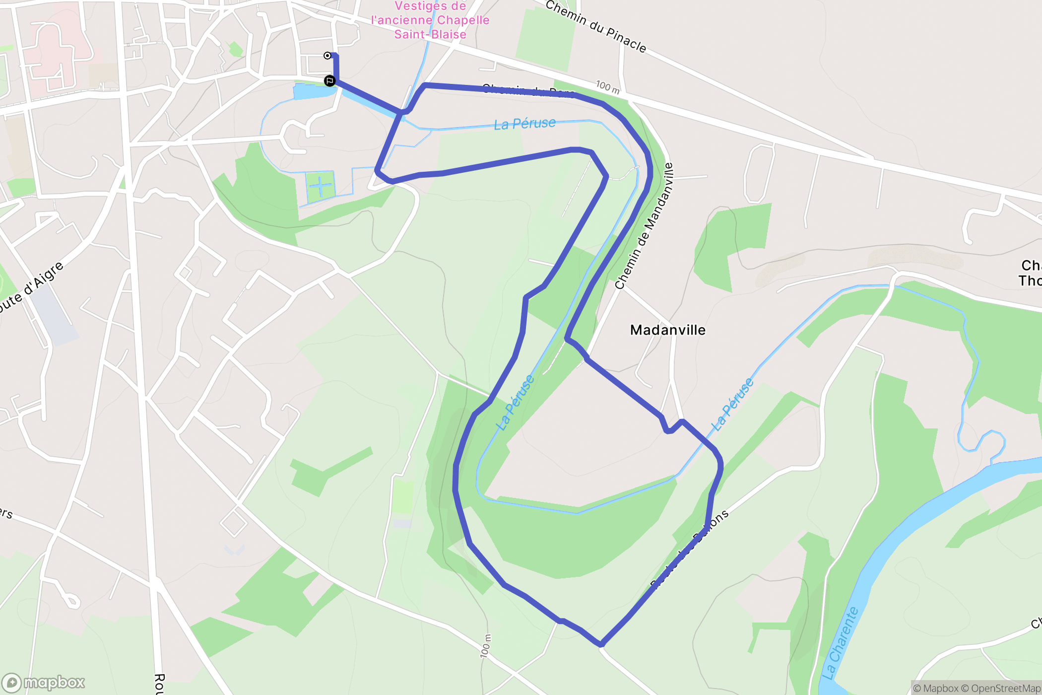 Ruffec : carte du parcours de randonnée - France