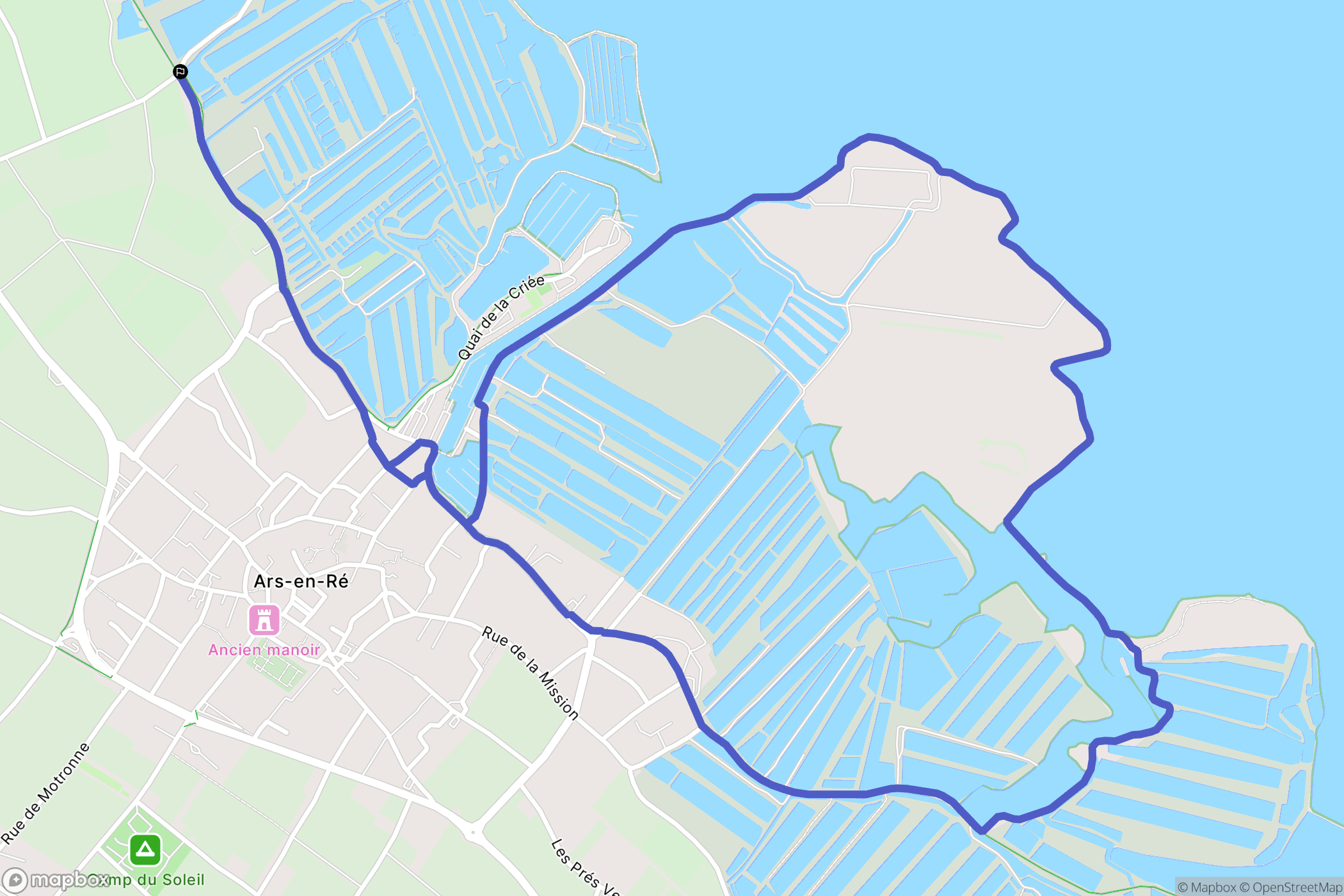 Ars-en-Ré : carte du parcours de randonnée - France