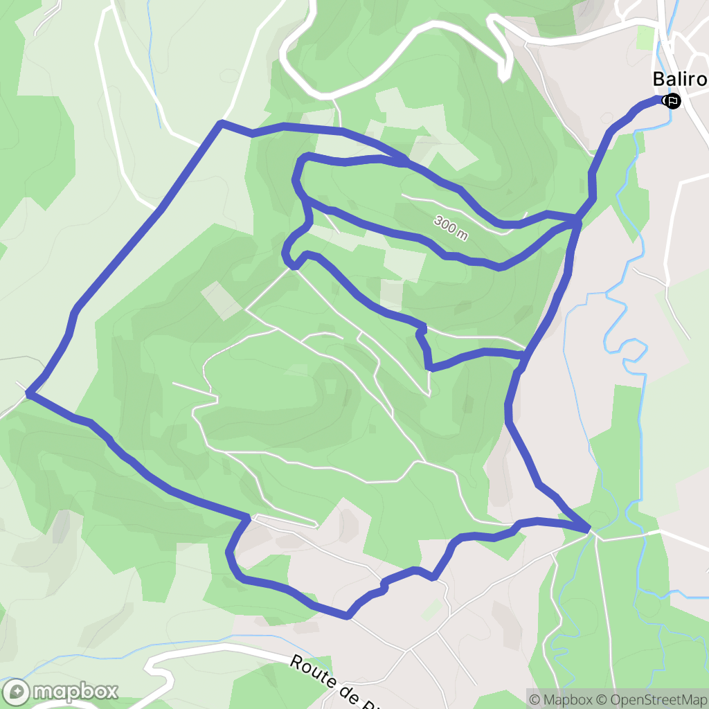 Baliros : carte du parcours de randonnée - France