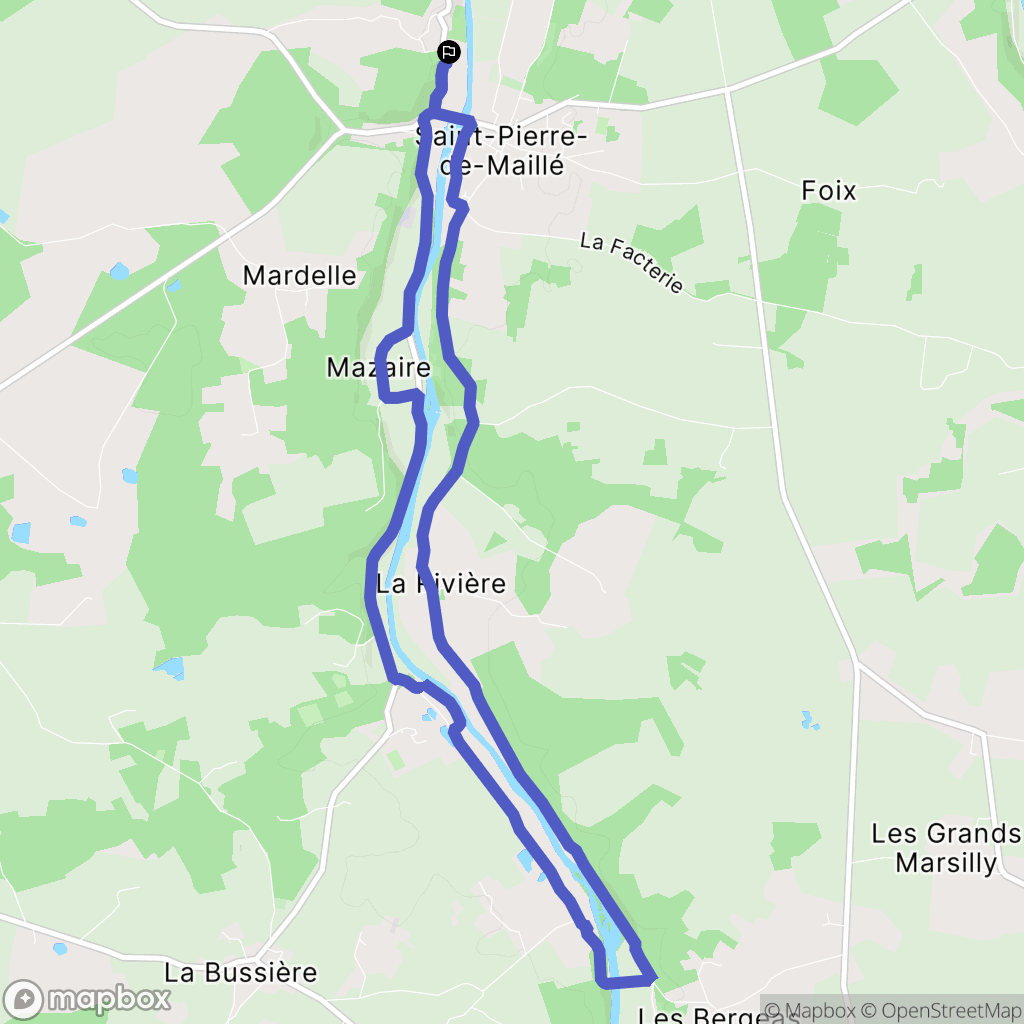 Saint-Pierre-de-Maillé : carte du parcours de randonnée - France