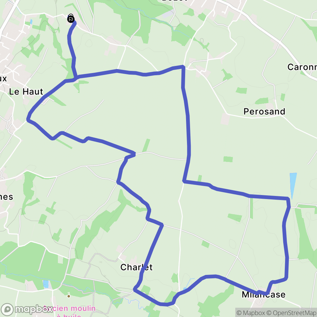 Genouilleux : carte du parcours de randonnée - France