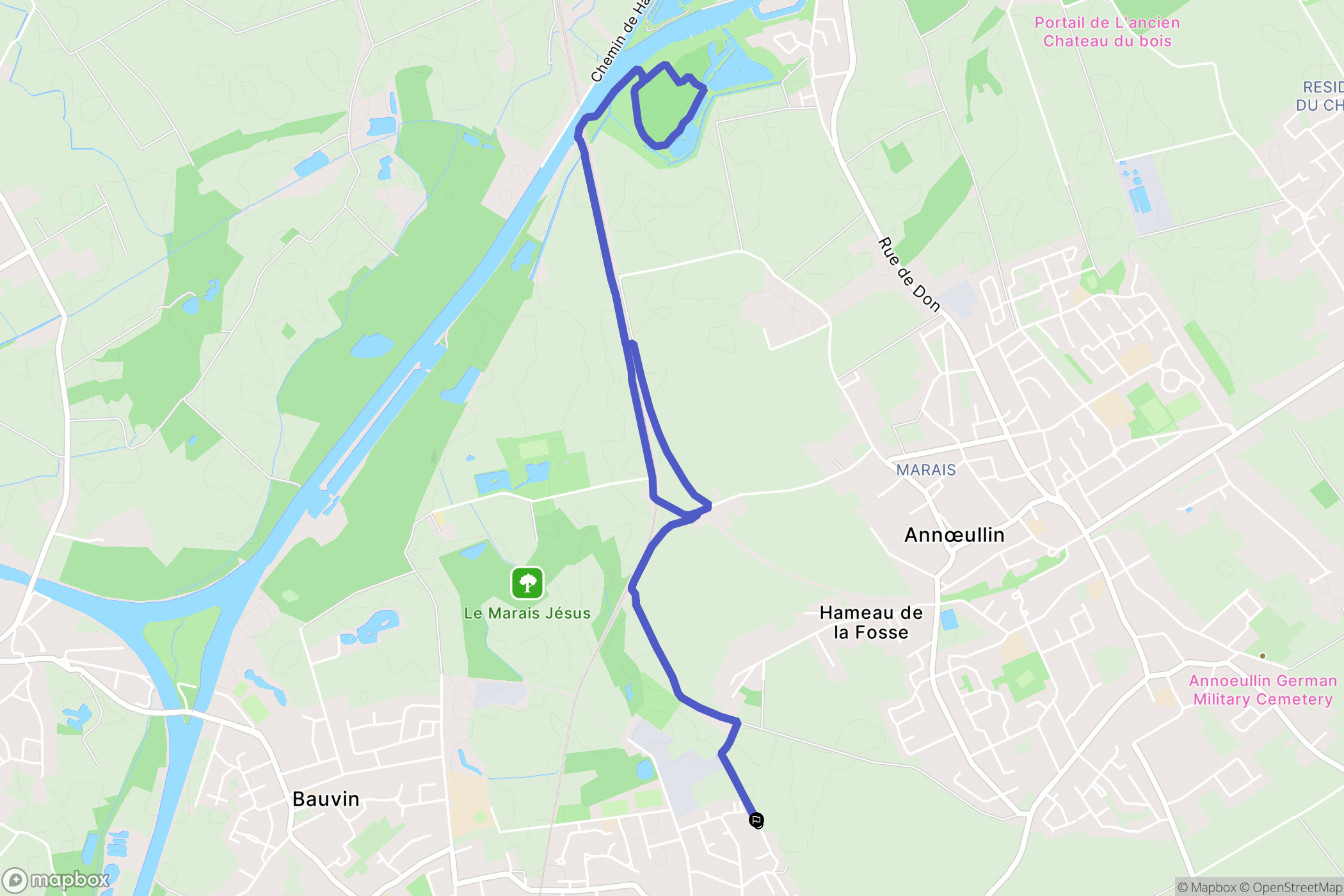 Provin : carte du parcours de randonnée - France