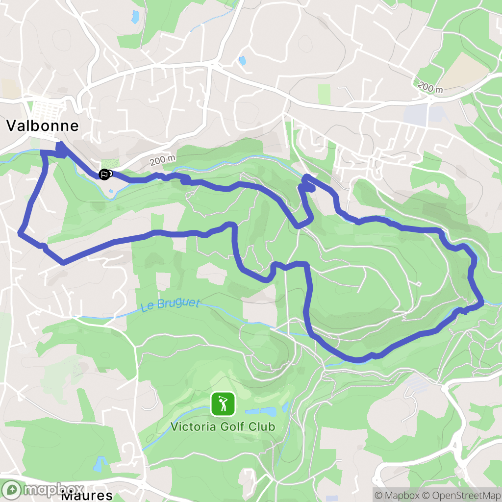 Valbonne : carte du parcours de randonnée - France