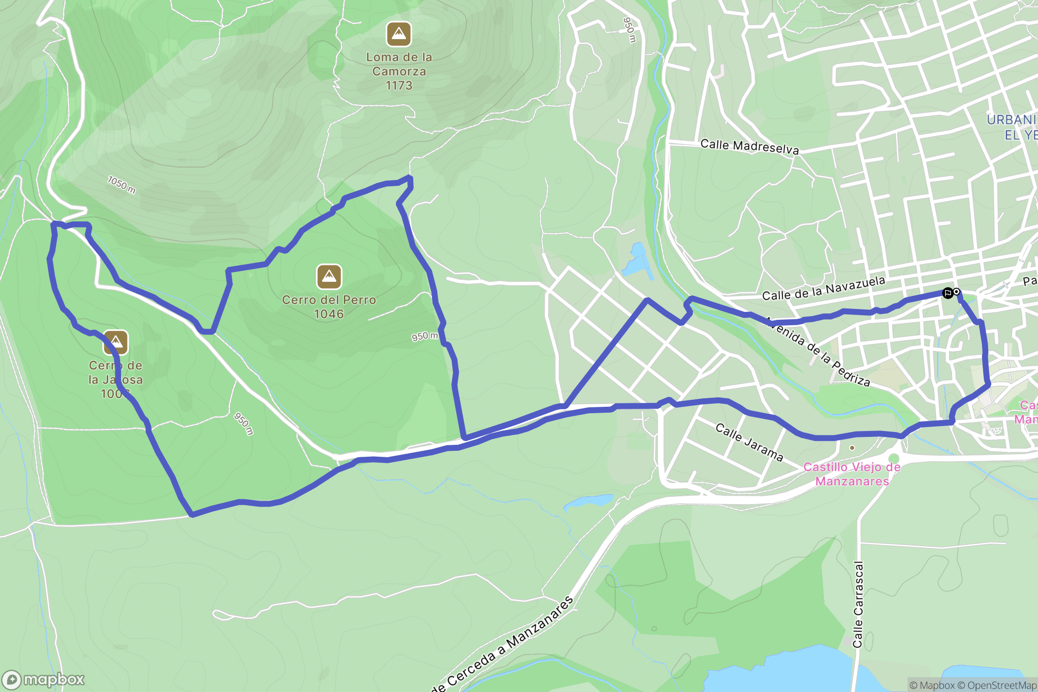 Manzanares el Real : carte du parcours de randonnée - Spain