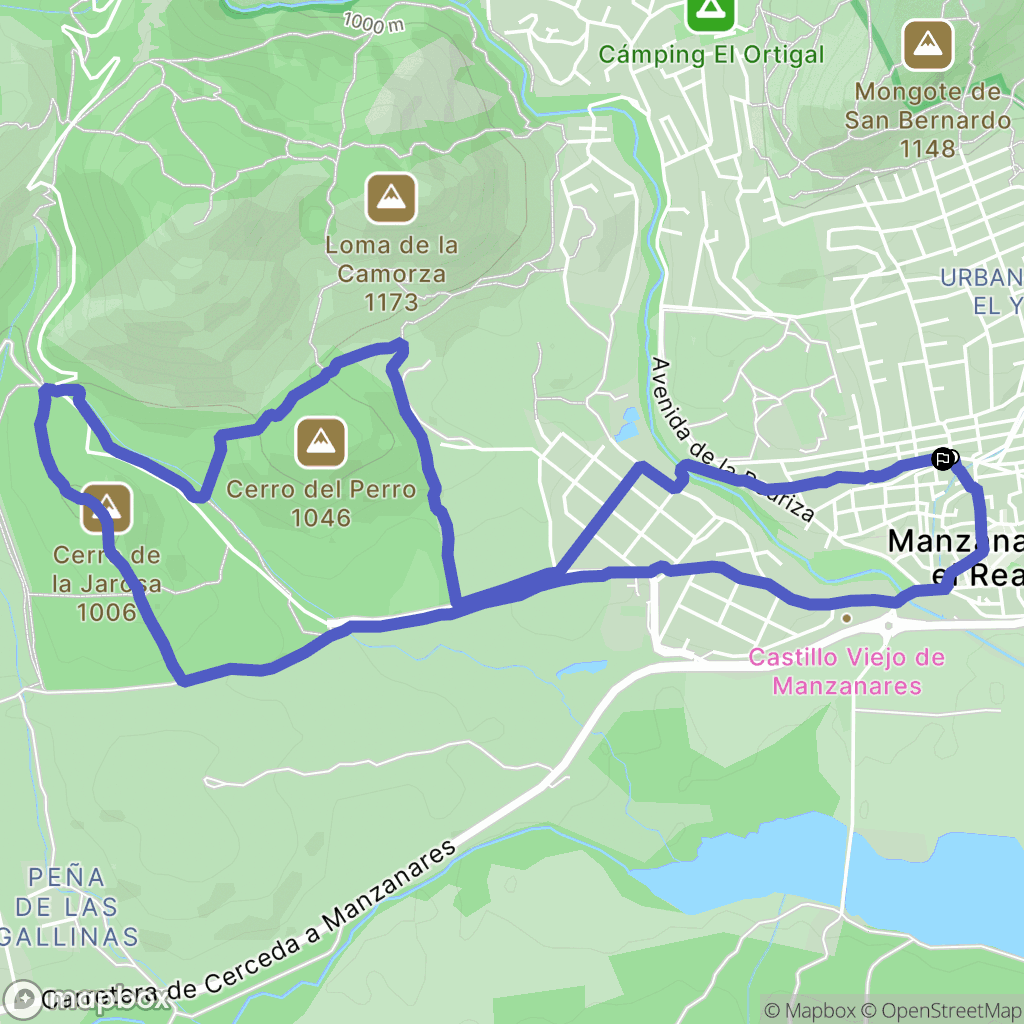 Manzanares el Real : carte du parcours de randonnée - Spain