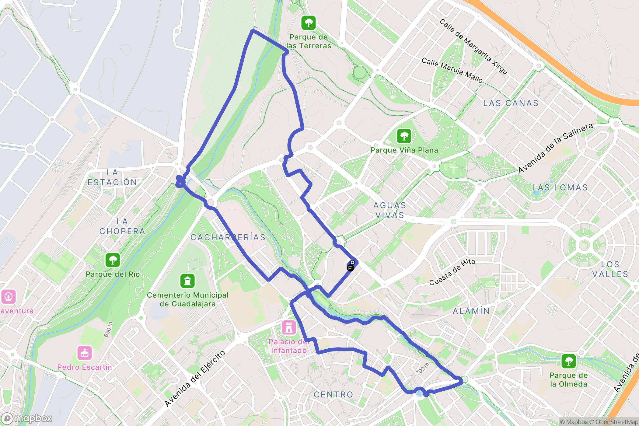 Guadalajara : carte du parcours de randonnée - Spain