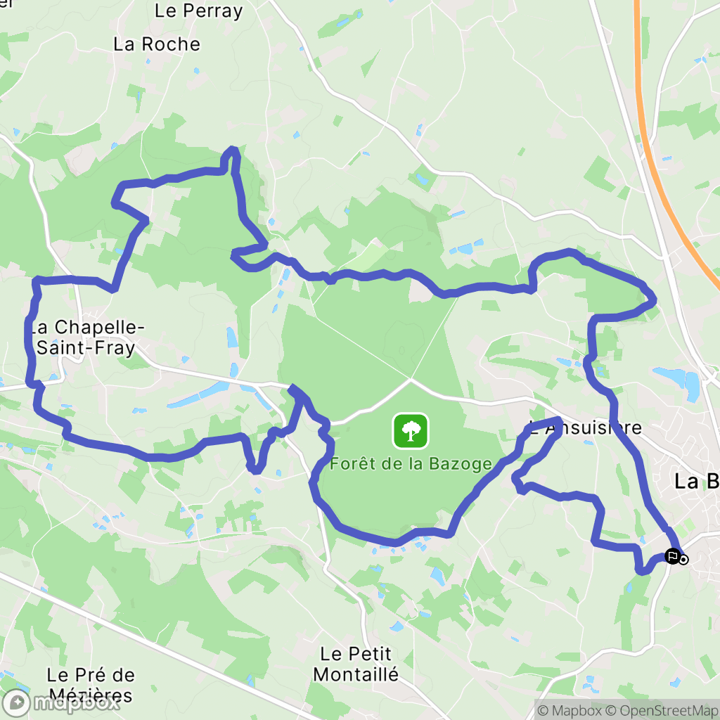 La Bazoge : carte du parcours de randonnée - France