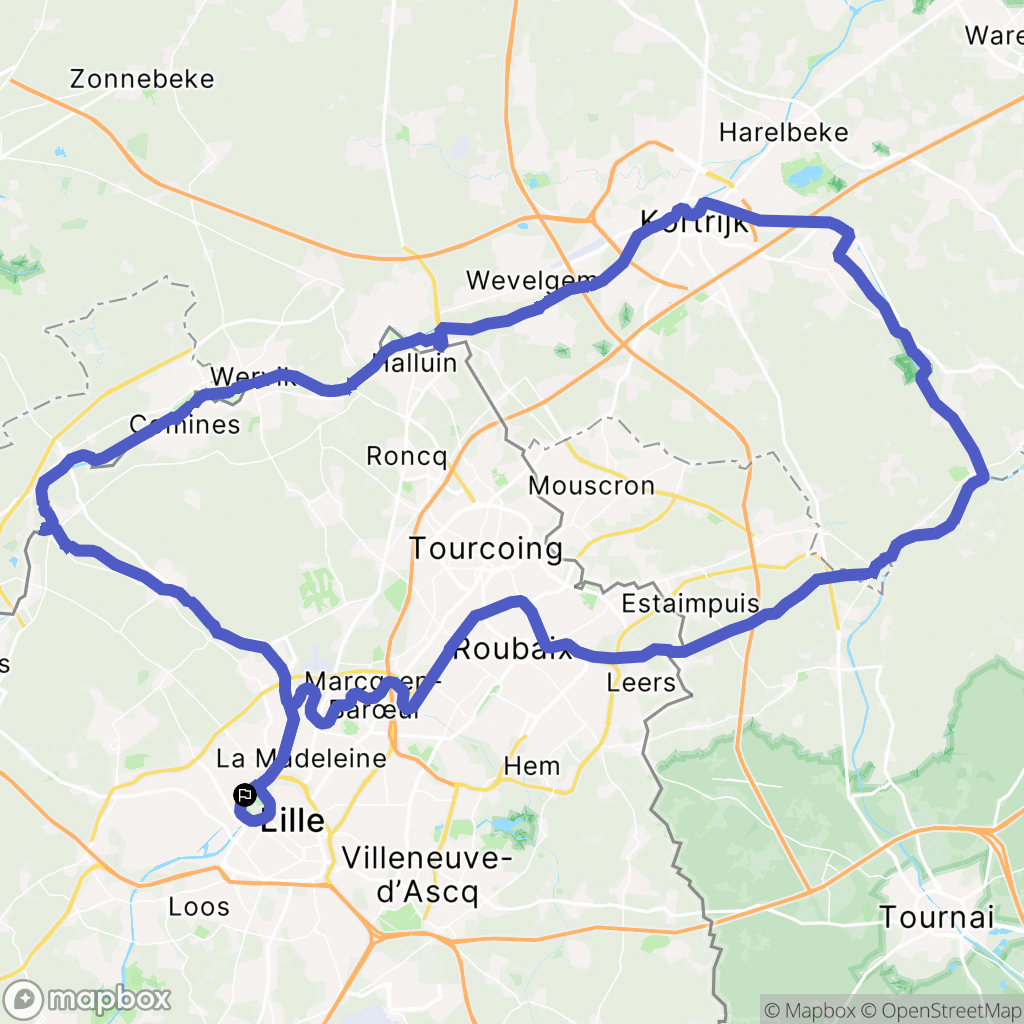 Lambersart : carte du parcours de randonnée - France
