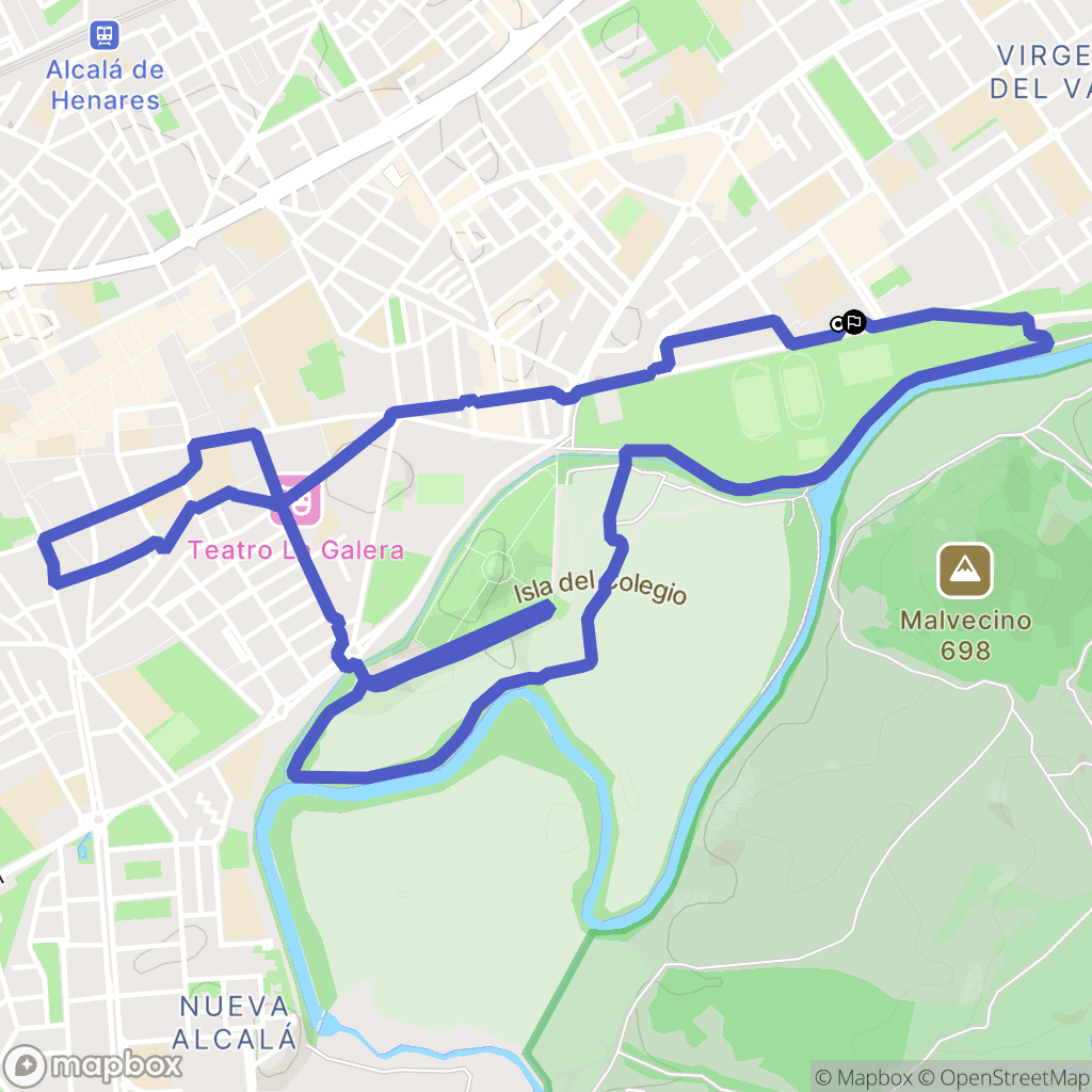Alcalá de Henares : carte du parcours de randonnée - Spain