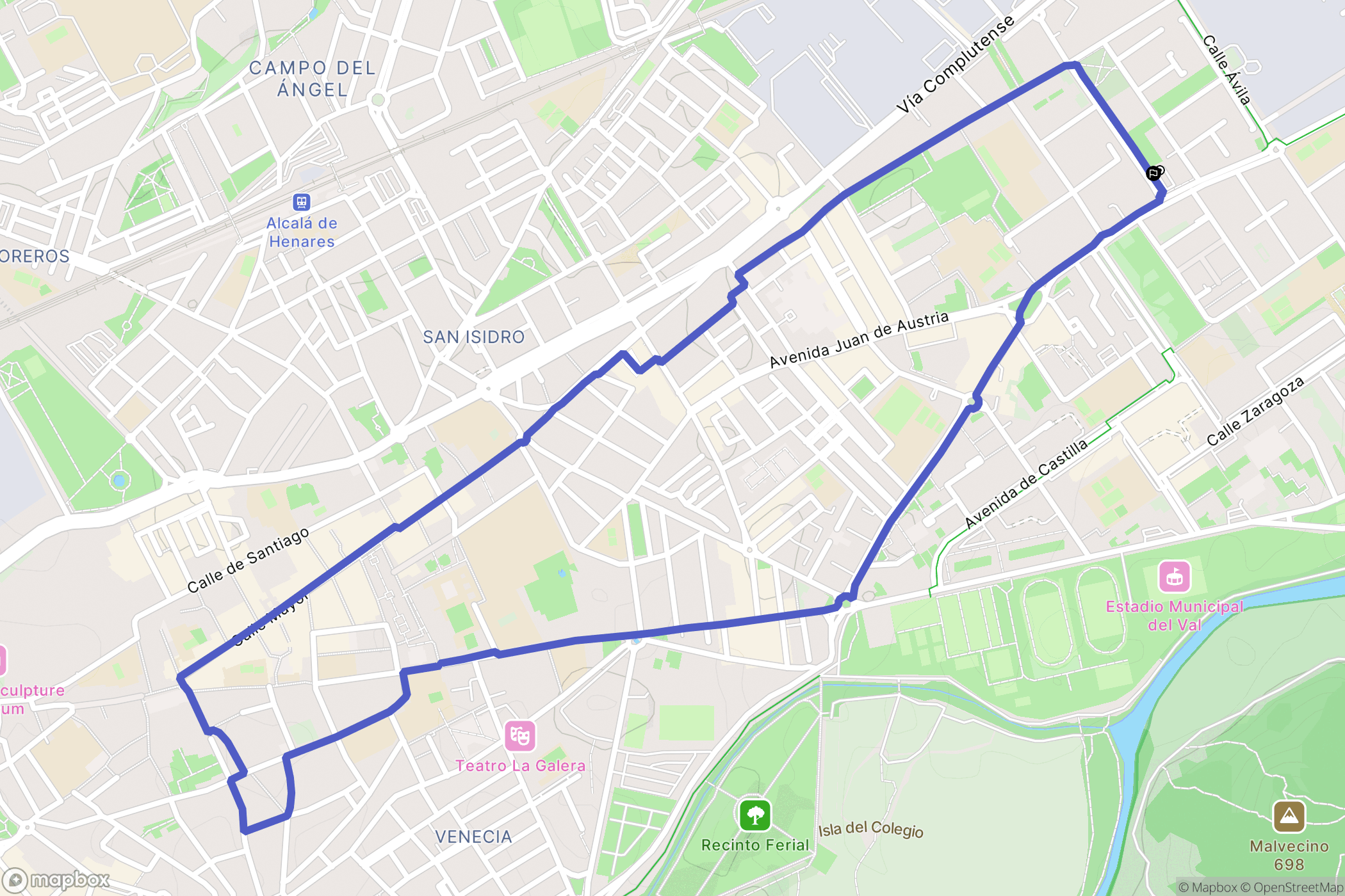 Alcalá de Henares : carte du parcours de randonnée - Spain