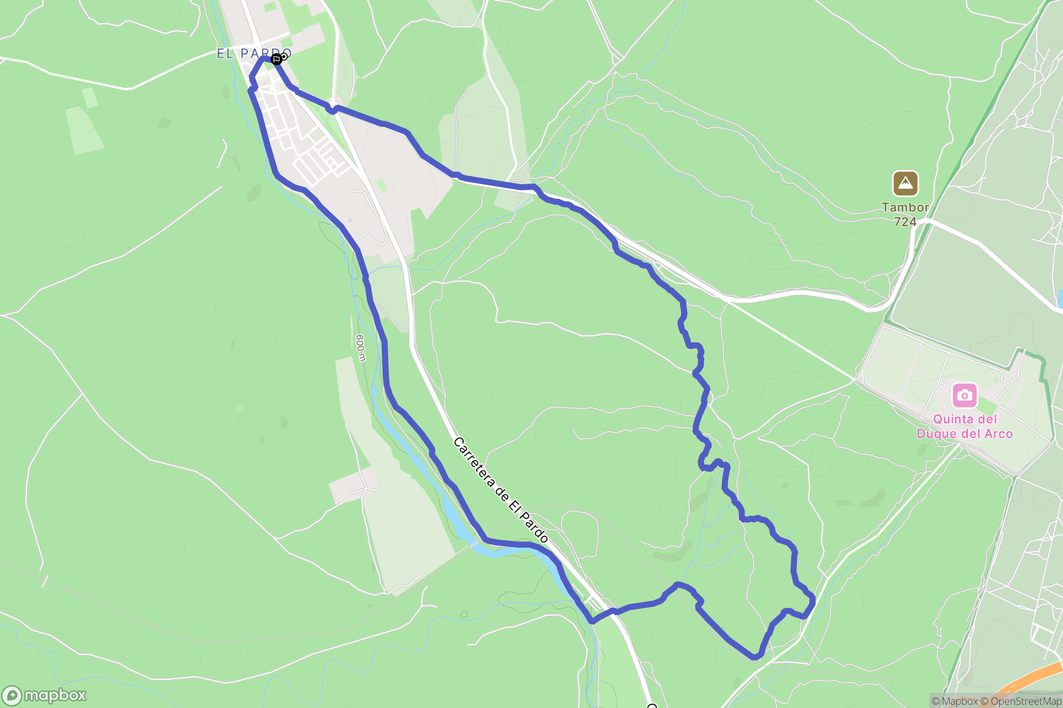 Madrid : carte du parcours de randonnée - Spain