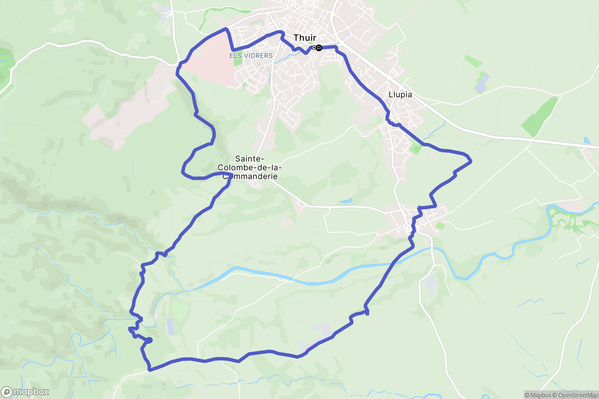 Thuir : carte du parcours de randonnée - France