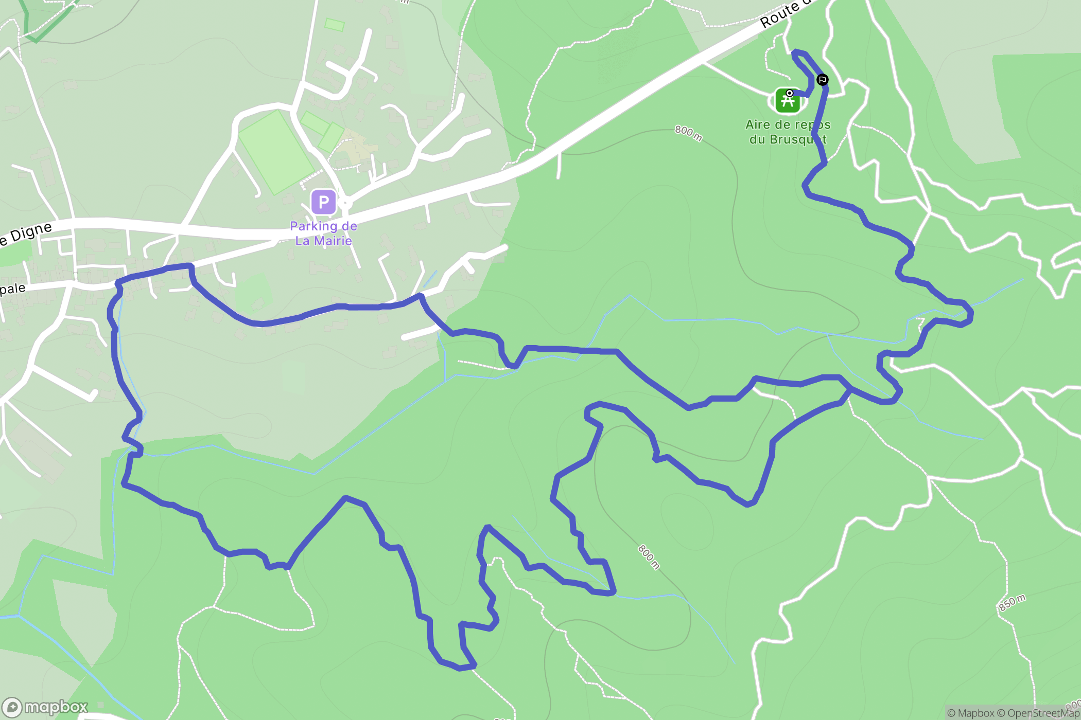 Le Brusquet : carte du parcours de randonnée - France
