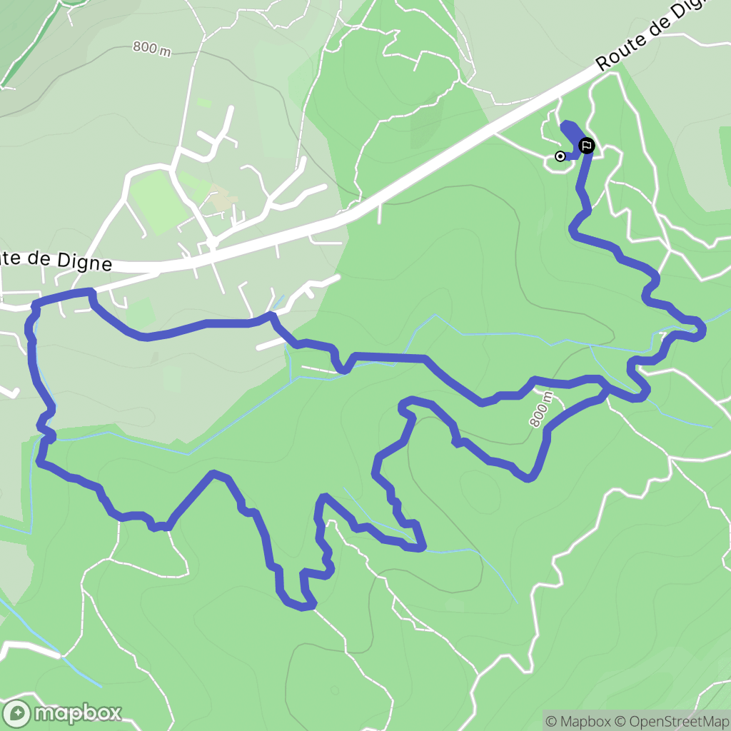 Le Brusquet : carte du parcours de randonnée - France