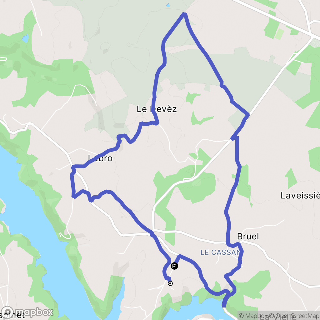 Lacapelle-Viescamp : carte du parcours de randonnée - France
