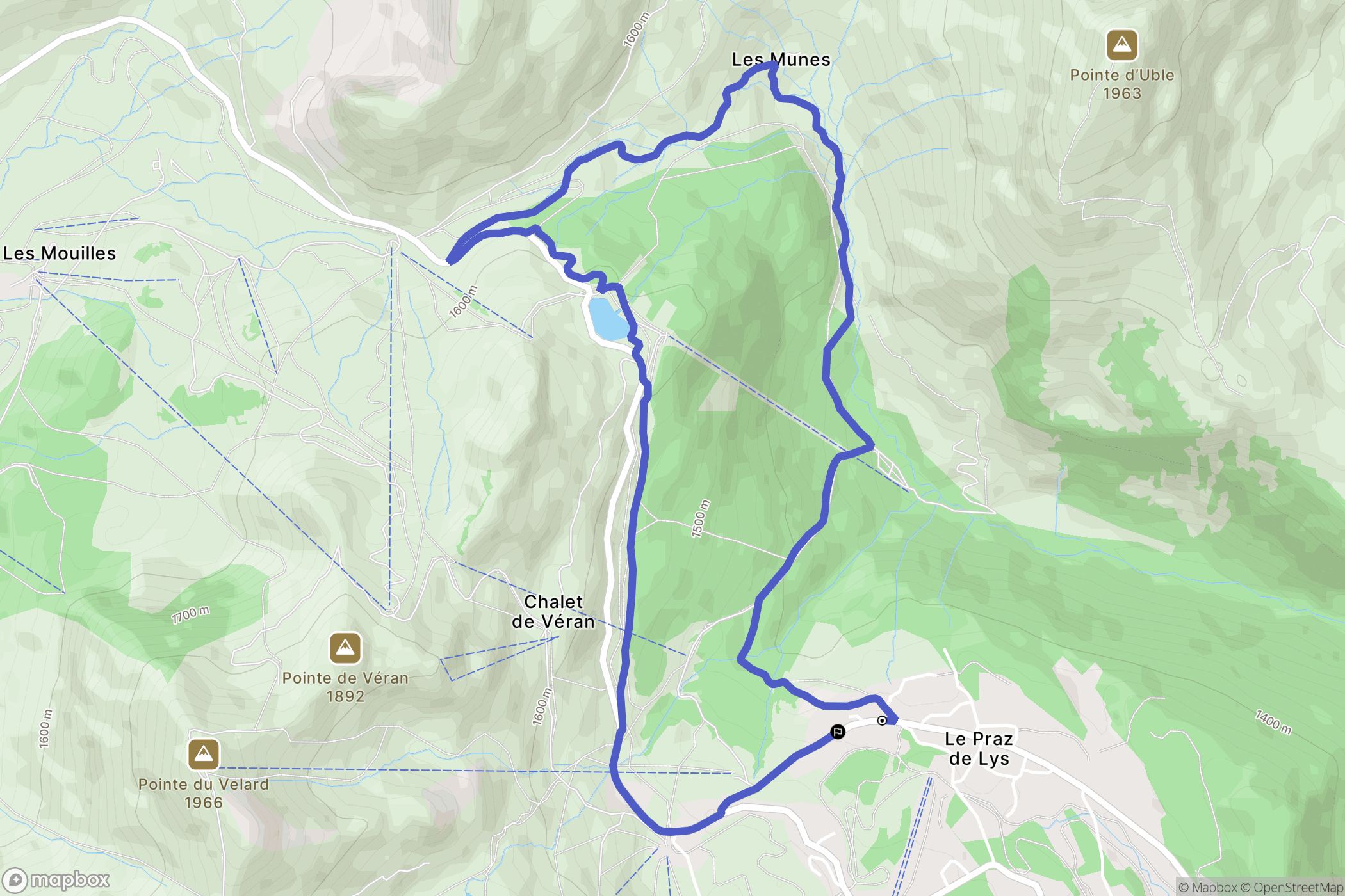 Taninges : carte du parcours de randonnée - France