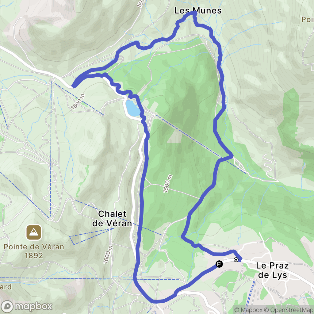 Taninges : carte du parcours de randonnée - France