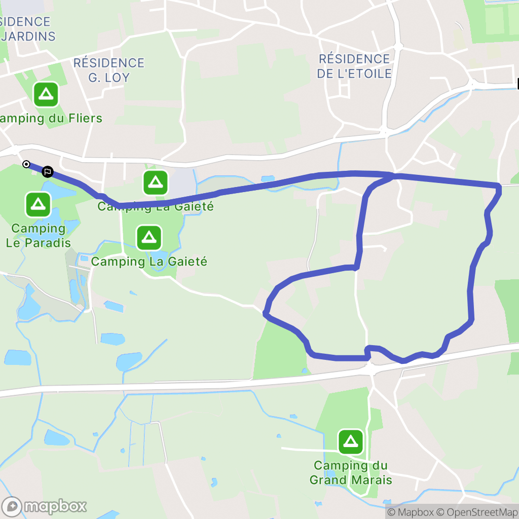Rang-du-Fliers : carte du parcours de randonnée - France