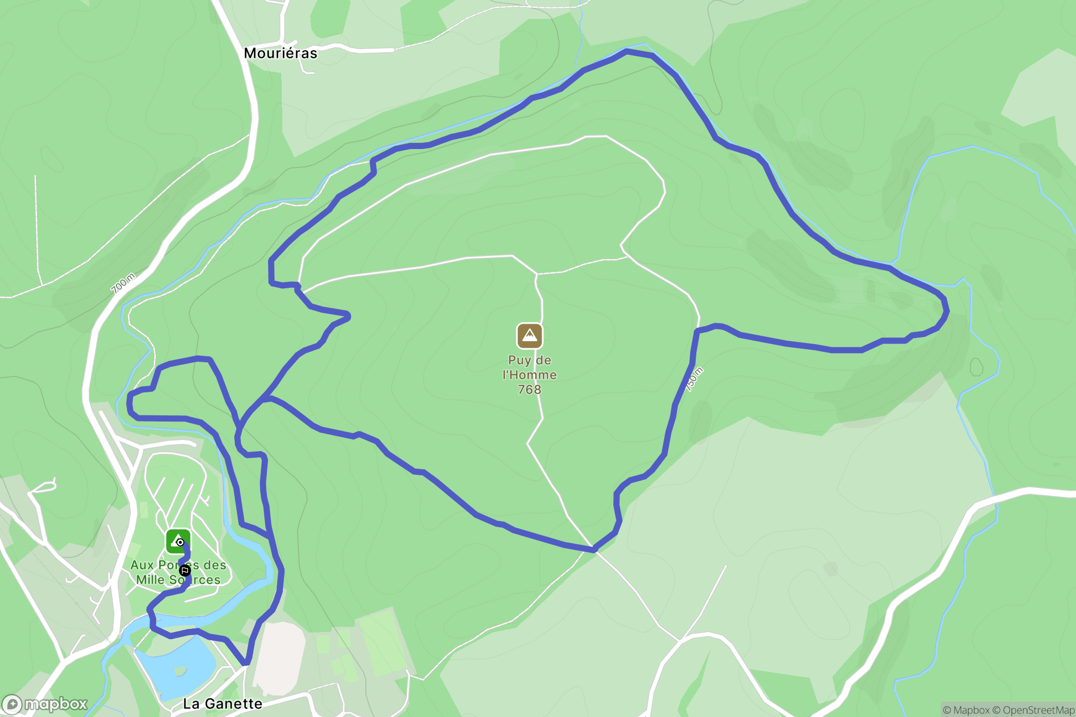 Bugeat : carte du parcours de randonnée - France