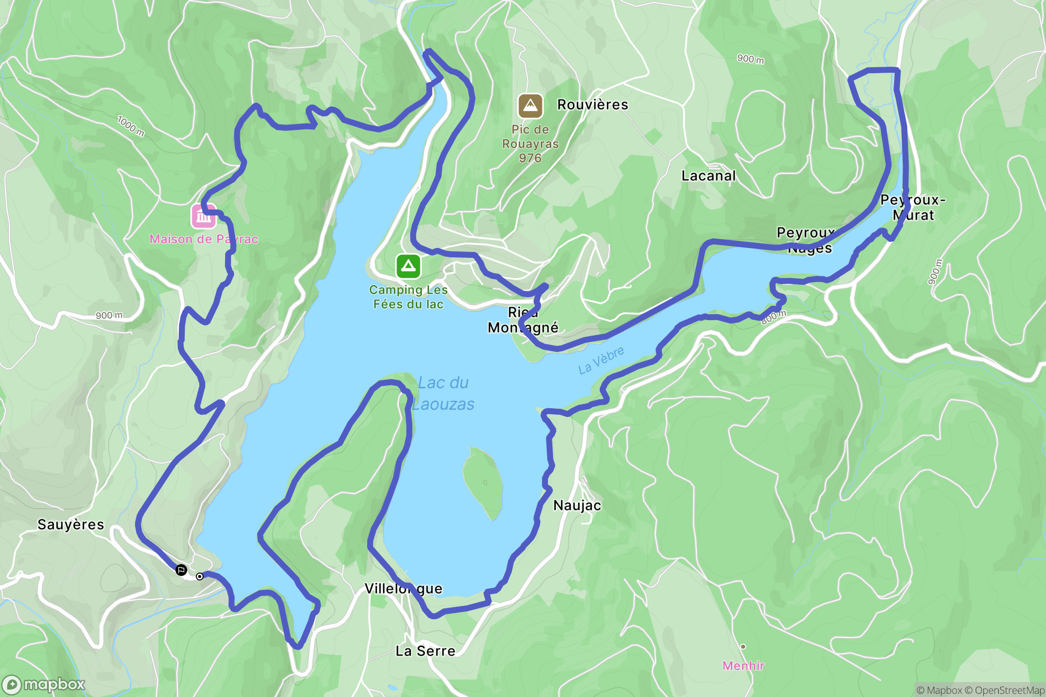 Nages : carte du parcours de randonnée - France