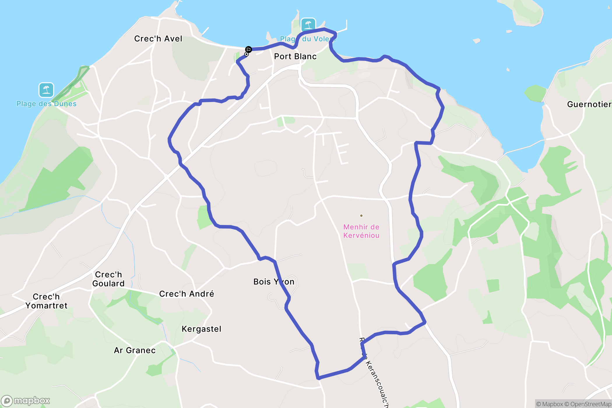 Penvénan : carte du parcours de randonnée - France