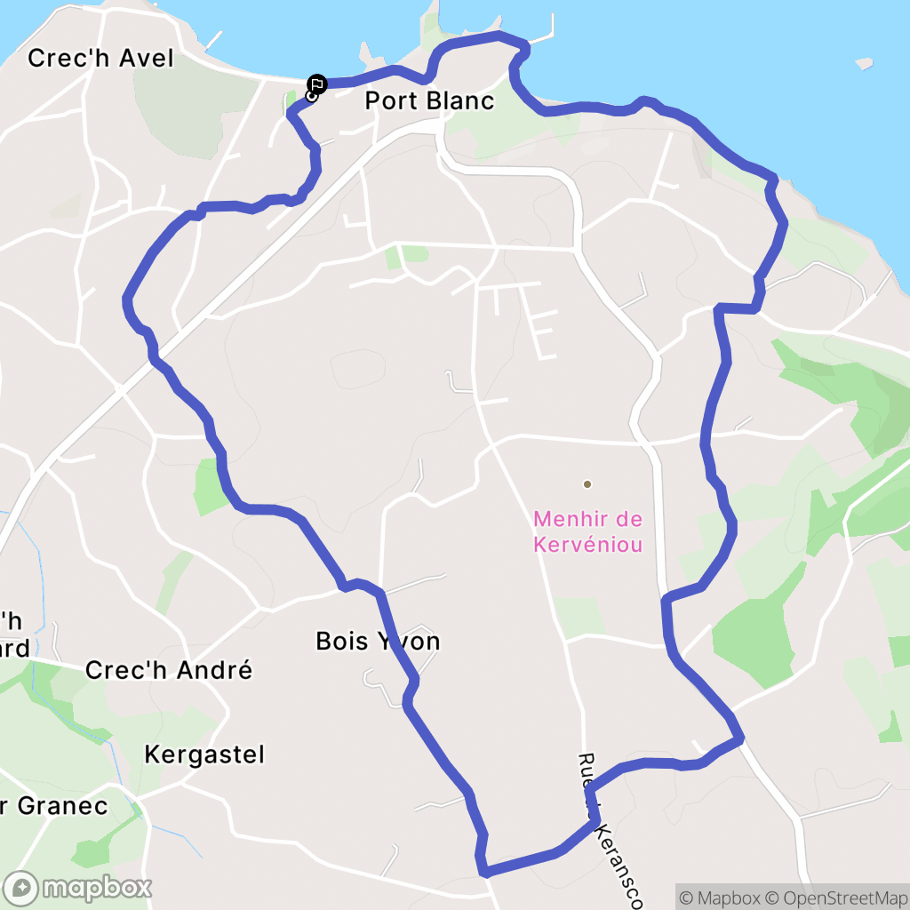 Penvénan : carte du parcours de randonnée - France