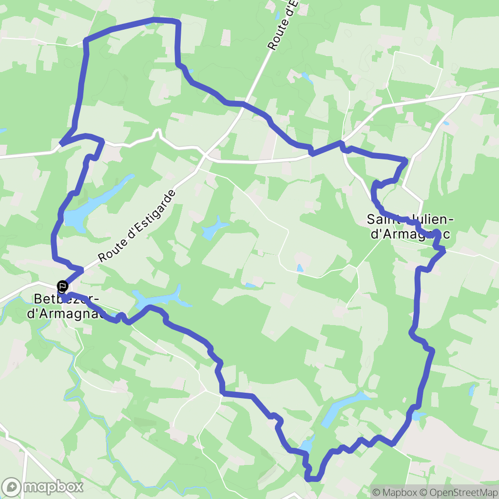 Betbezer-d'Armagnac : carte du parcours de randonnée - France