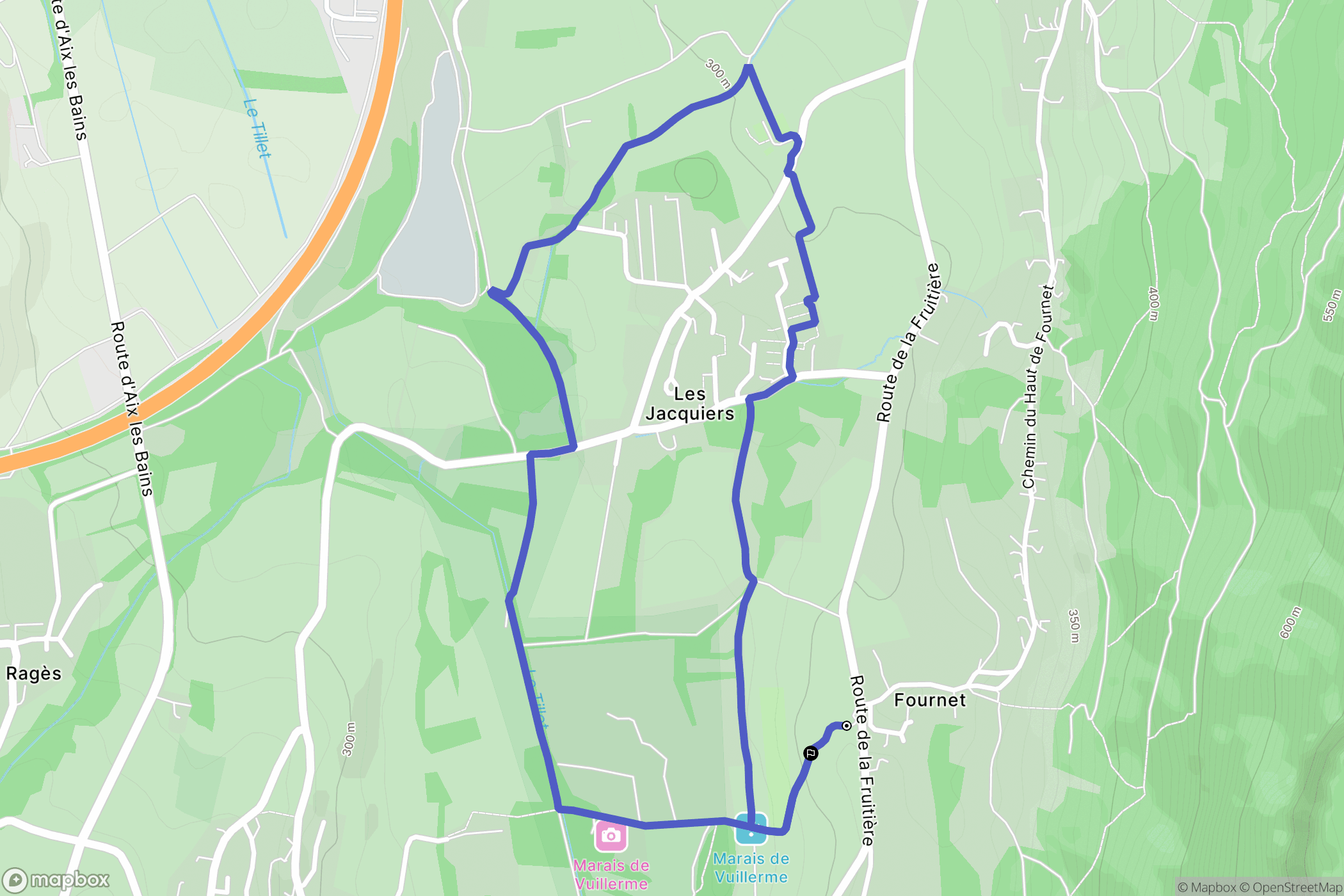 Méry : carte du parcours de randonnée - France