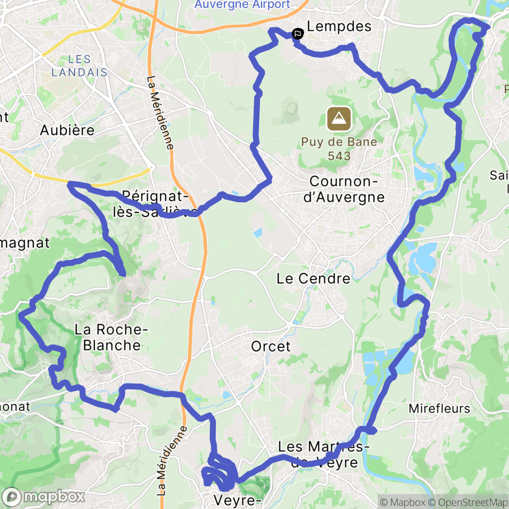 Lempdes : carte du parcours de randonnée - France