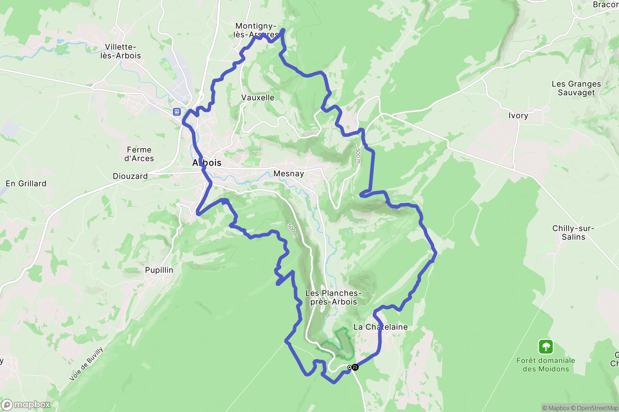 La Châtelaine : carte du parcours de randonnée - France