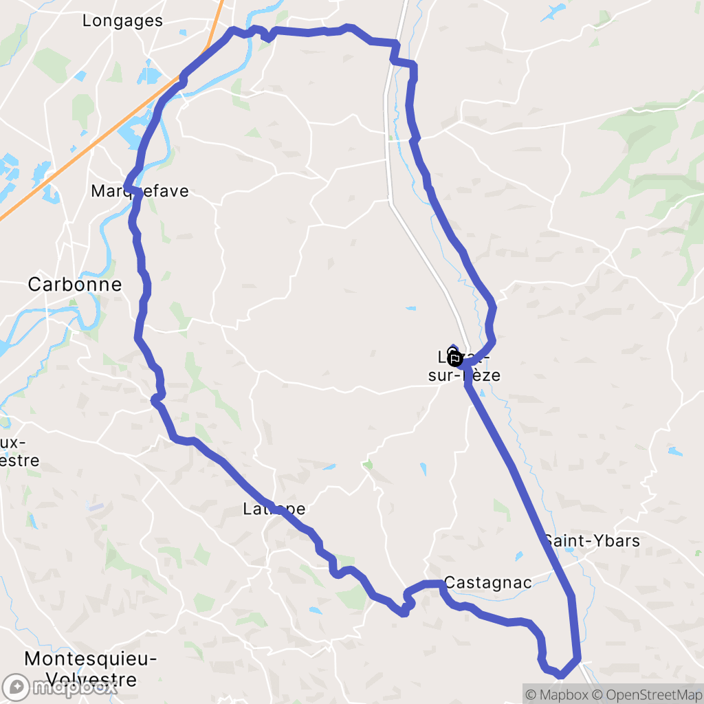 Lézat-sur-Lèze : carte du parcours de randonnée - France