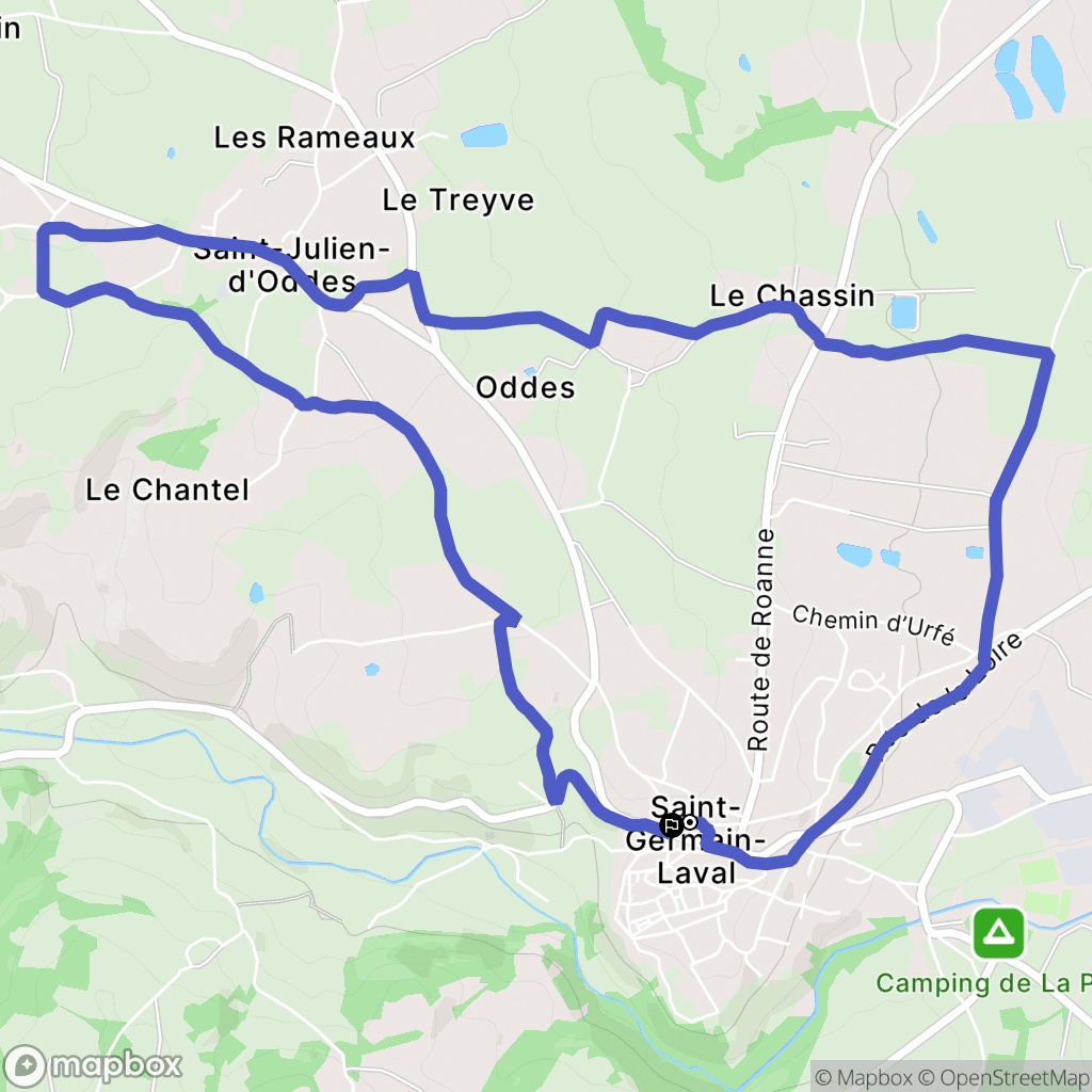 Saint-Germain-Laval : carte du parcours de randonnée - France